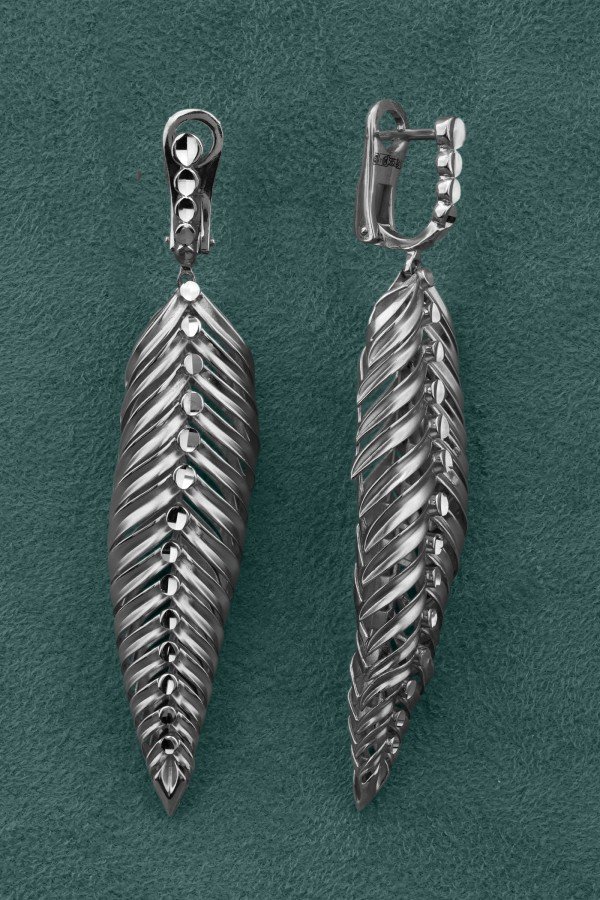 Серьги из белого золота 585 пробы