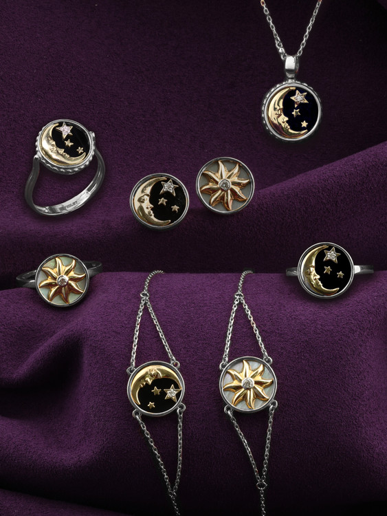 Браслет из белого золота c бриллиантами и перламутром