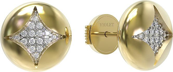 Серьги из лимонного золота c бриллиантами