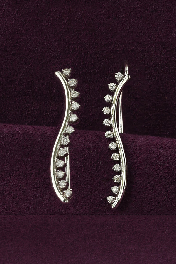 Серьги из белого золота c бриллиантами