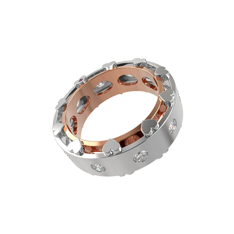 Кольцо из золота c бриллиантами и рубином