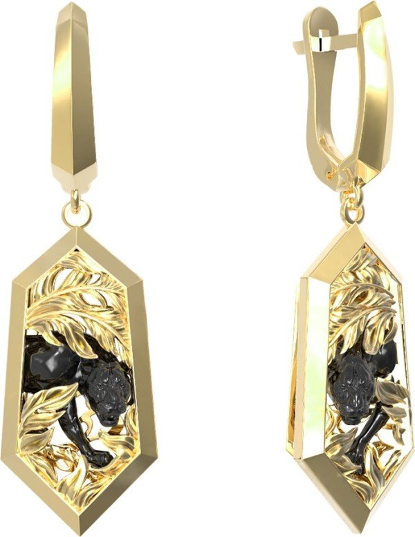 Серьги из лимонного золота 585 пробы