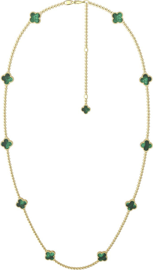 Колье из лимонного золота c малахитом