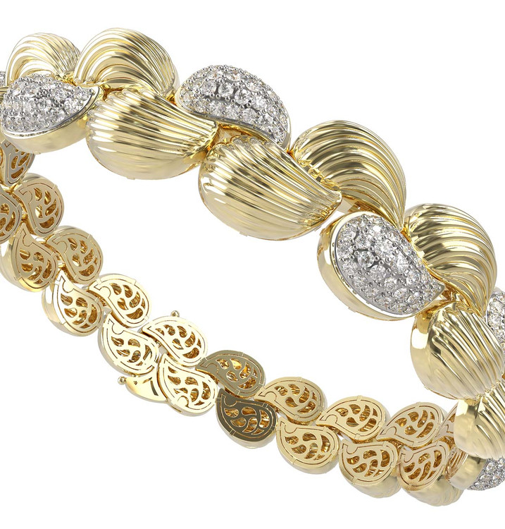 Браслет из лимонного золота c бриллиантами