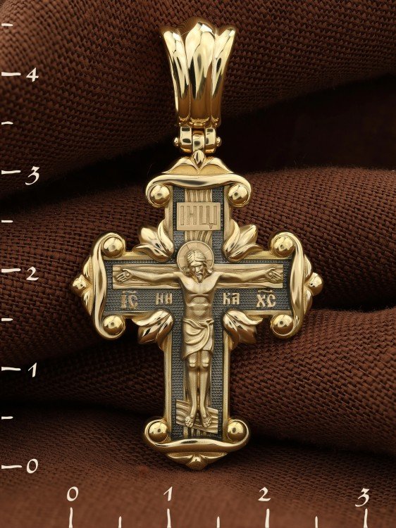 Крест из лимонного золота