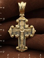 Крест из лимонного золота 585 пробы