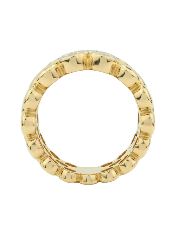 Кольцо из лимонного золота c бриллиантами и рубином