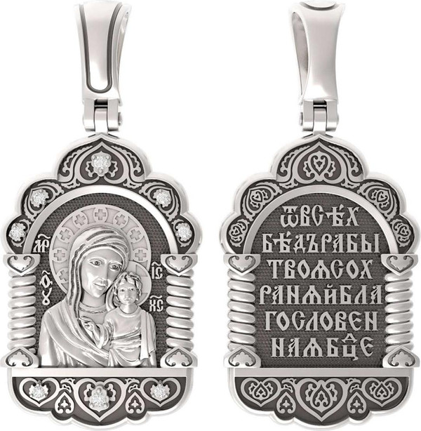 Образок из белого золота c бриллиантами