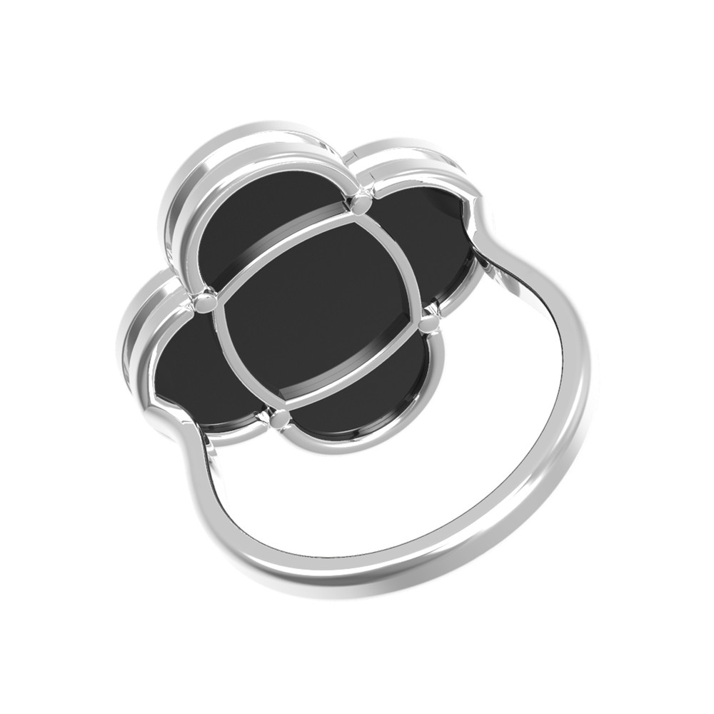 Кольцо из белого золота c ониксом