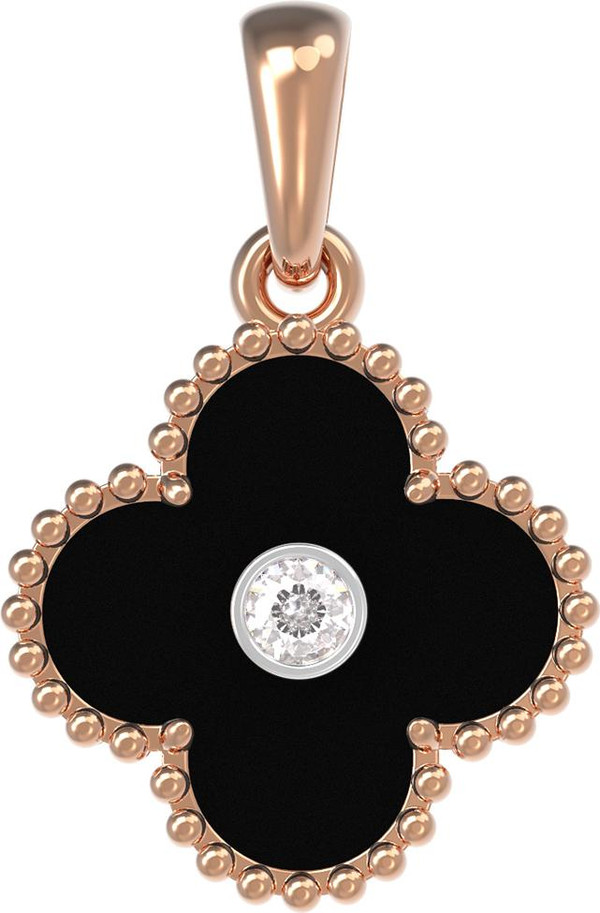 Подвеска из золота c бриллиантами и ониксом