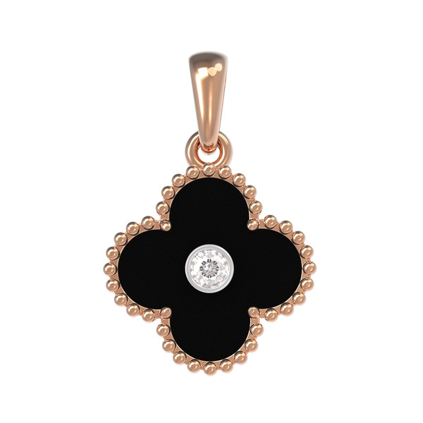 Подвеска из золота c бриллиантами и ониксом