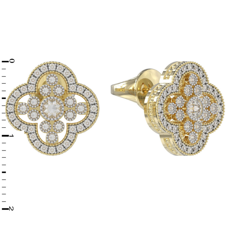 Серьги из лимонного золота c бриллиантами