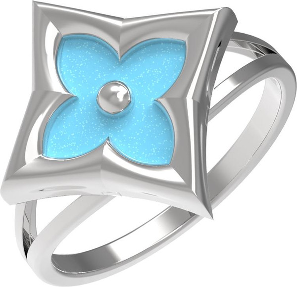 Кольцо из белого золота c бирюзой