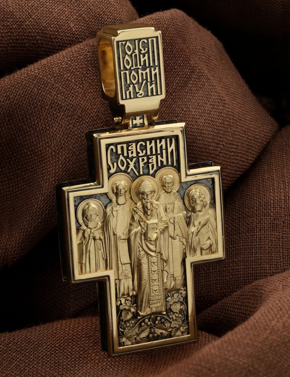 Крест из лимонного золота 585 пробы