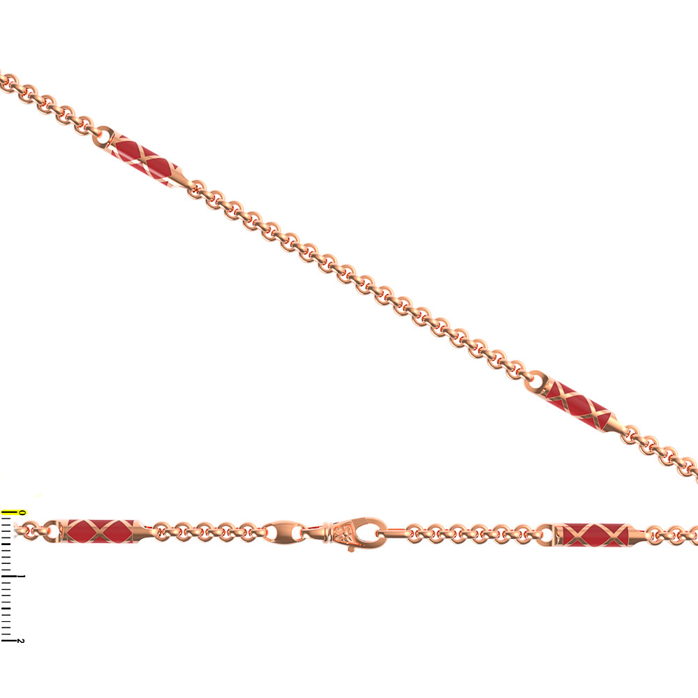 Цепь из золота c эмаль