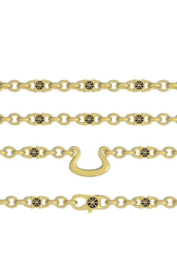 Цепь из лимонного золота c эмаль