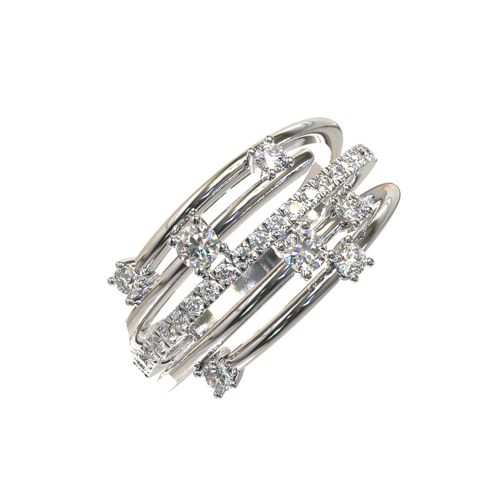 Кольцо из белого золота c бриллиантами