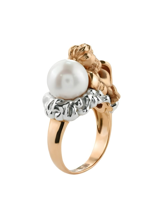 Кольцо из золота c жемчугом