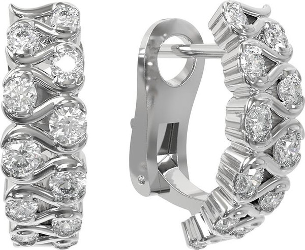 Серьги из белого золота c бриллиантами