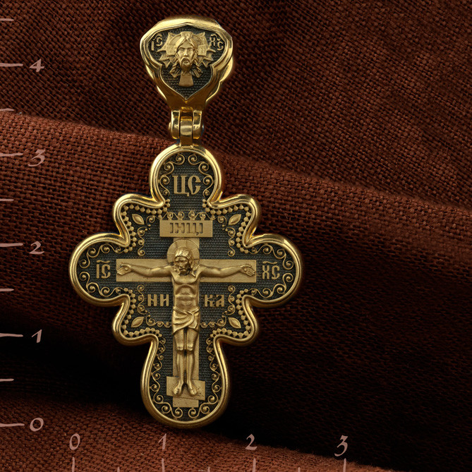 Крест из лимонного золота