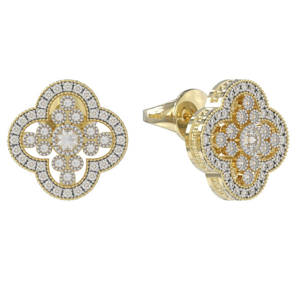 Серьги из лимонного золота c бриллиантами