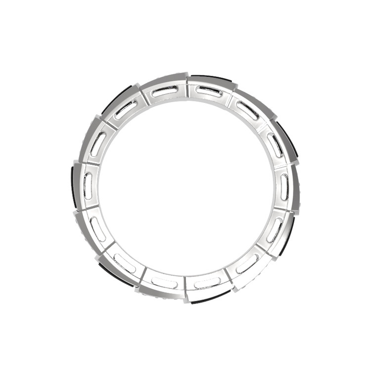 Кольцо из белого золота c бриллиантами и ониксом