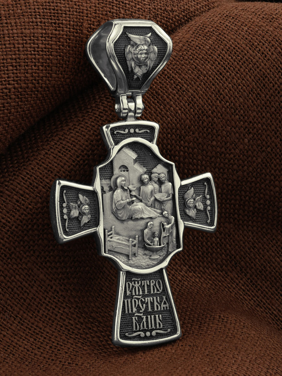 Крест из белого золота