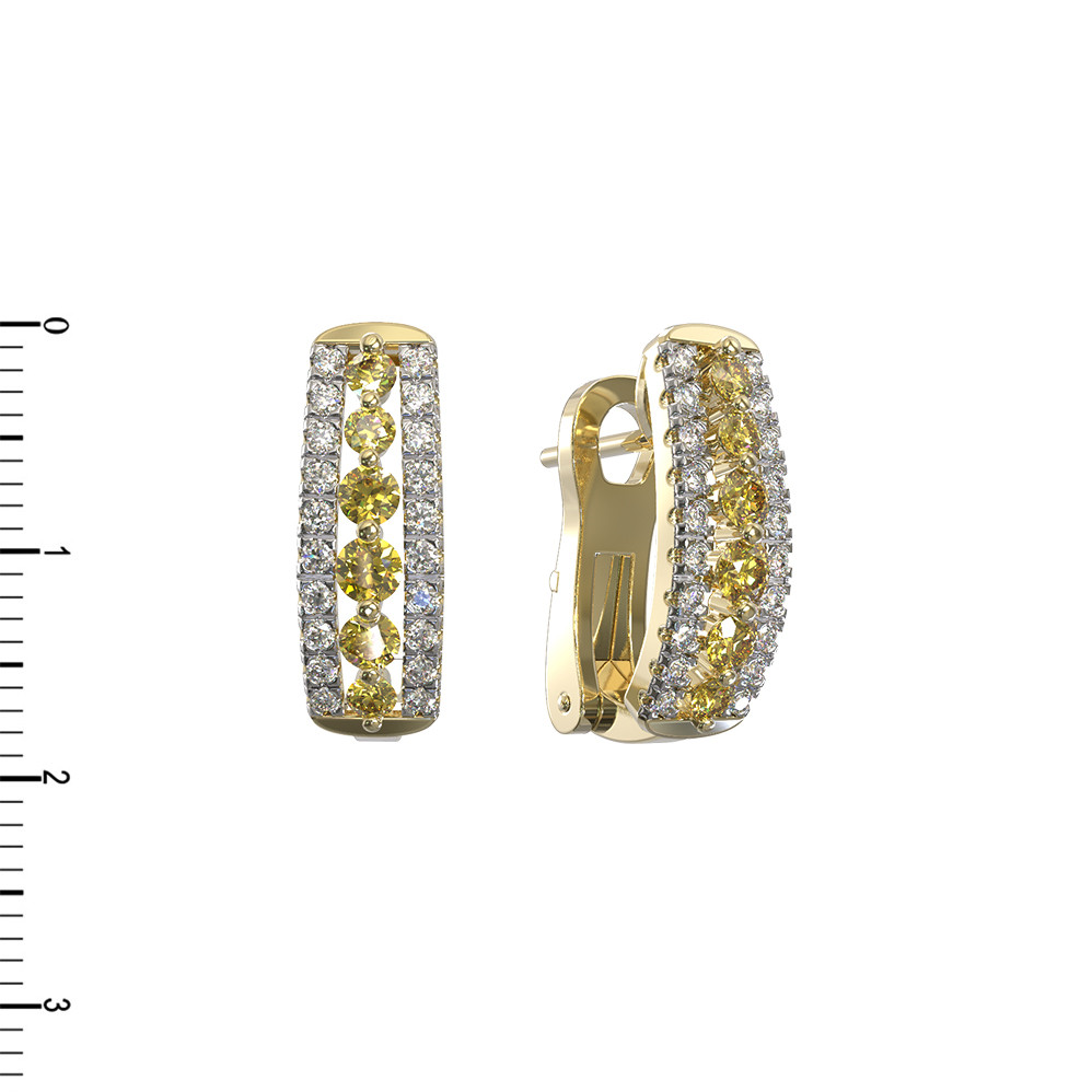 Серьги из лимонного золота c бриллиантами