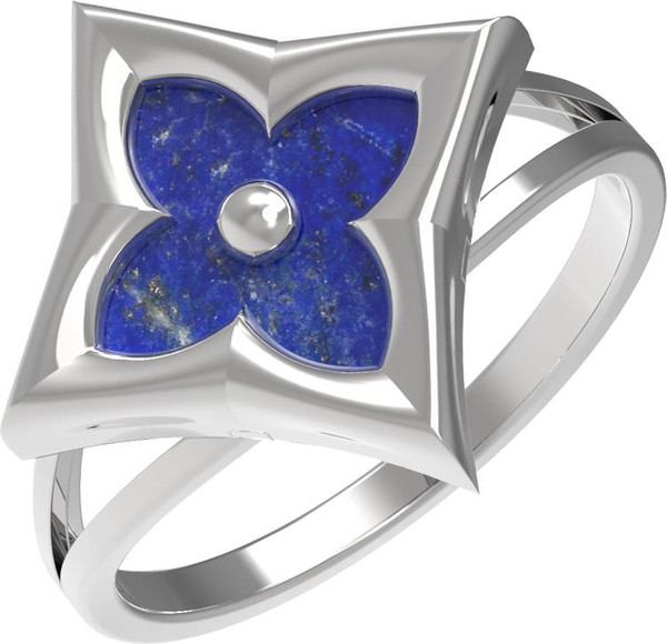 Кольцо из белого золота c лазуритом