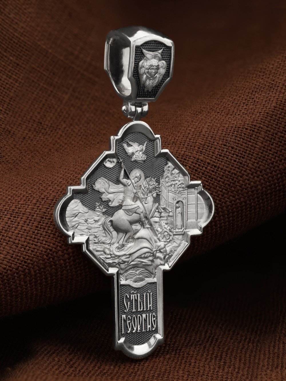 Крест из белого золота