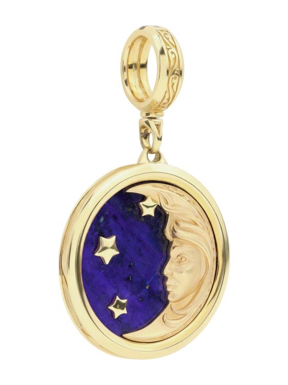 Подвеска из лимонного золота c лазуритом