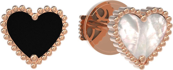 Серьги из золота c ониксом и перламутром