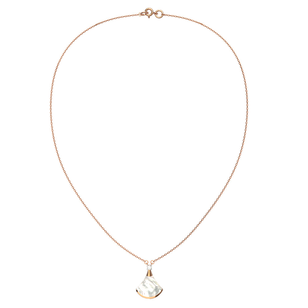 Колье из золота c бриллиантами и перламутром