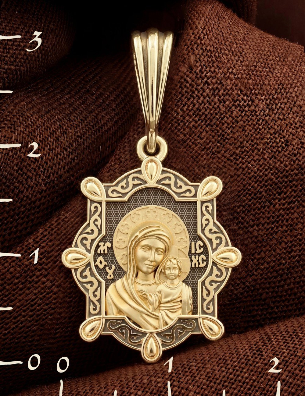 Образок из лимонного золота 585 пробы
