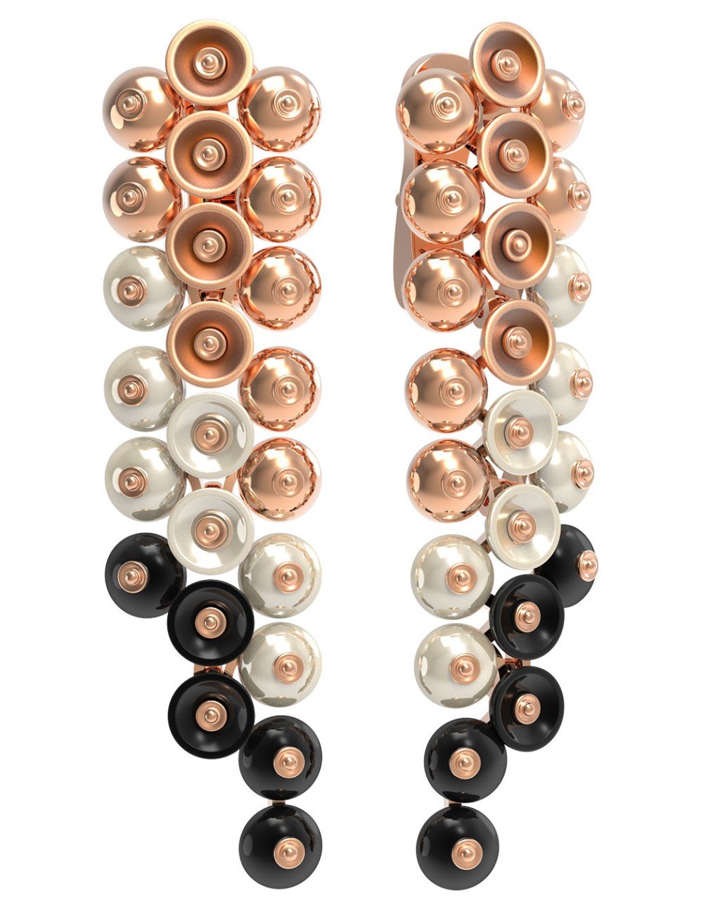 Серьги из золота 585 пробы c ониксом и перламутром