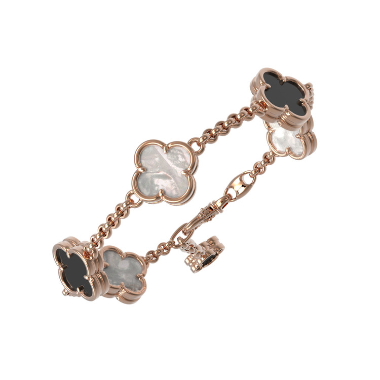 Браслет из золота c ониксом и перламутром