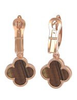 Серьги из золота 585 пробы c тигровым глазом