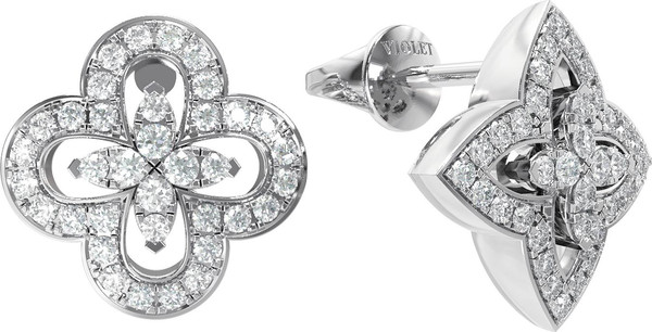 Серьги из белого золота c бриллиантами