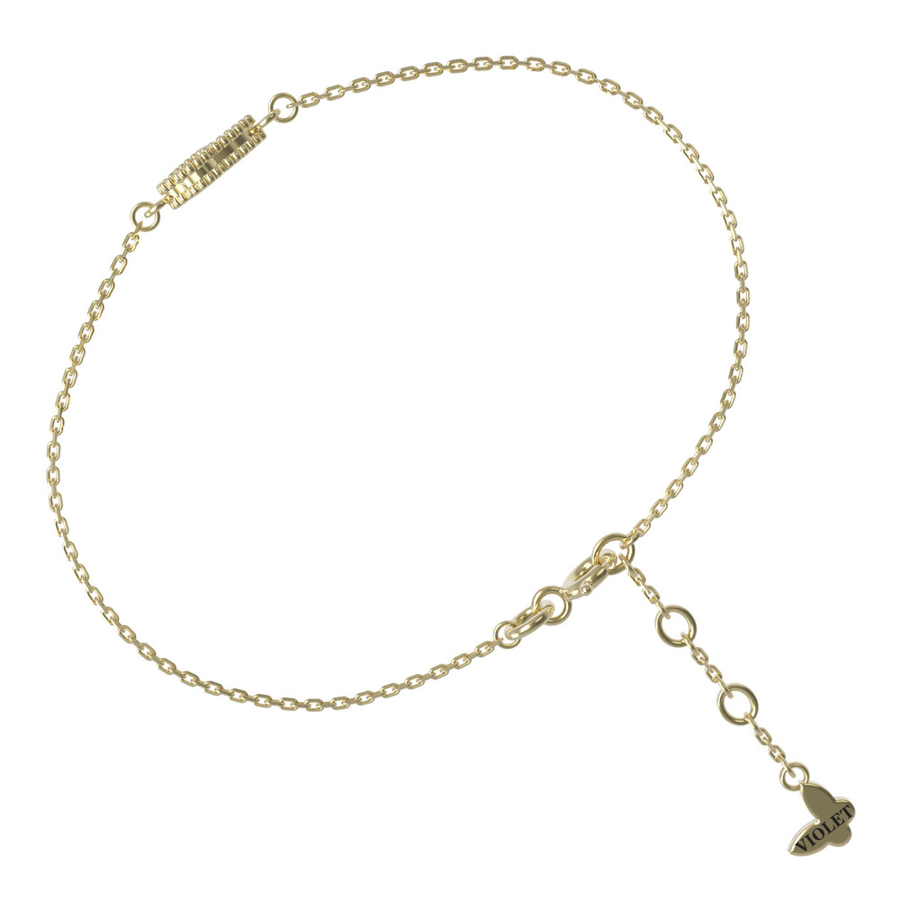 Браслет из лимонного золота c лазуритом