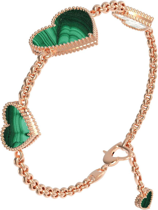 Браслет из золота c малахитом и перламутром