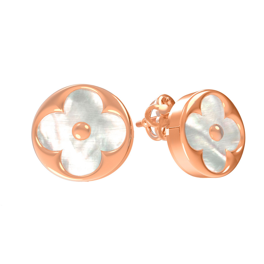 Серьги из золота c перламутром