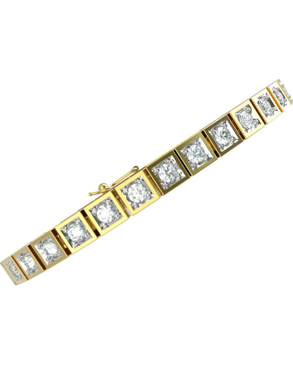 Браслет из лимонного золота 585 пробы c бриллиантами