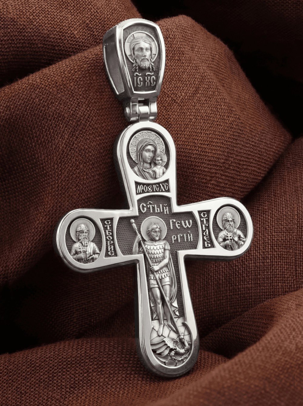 Крест из белого золота