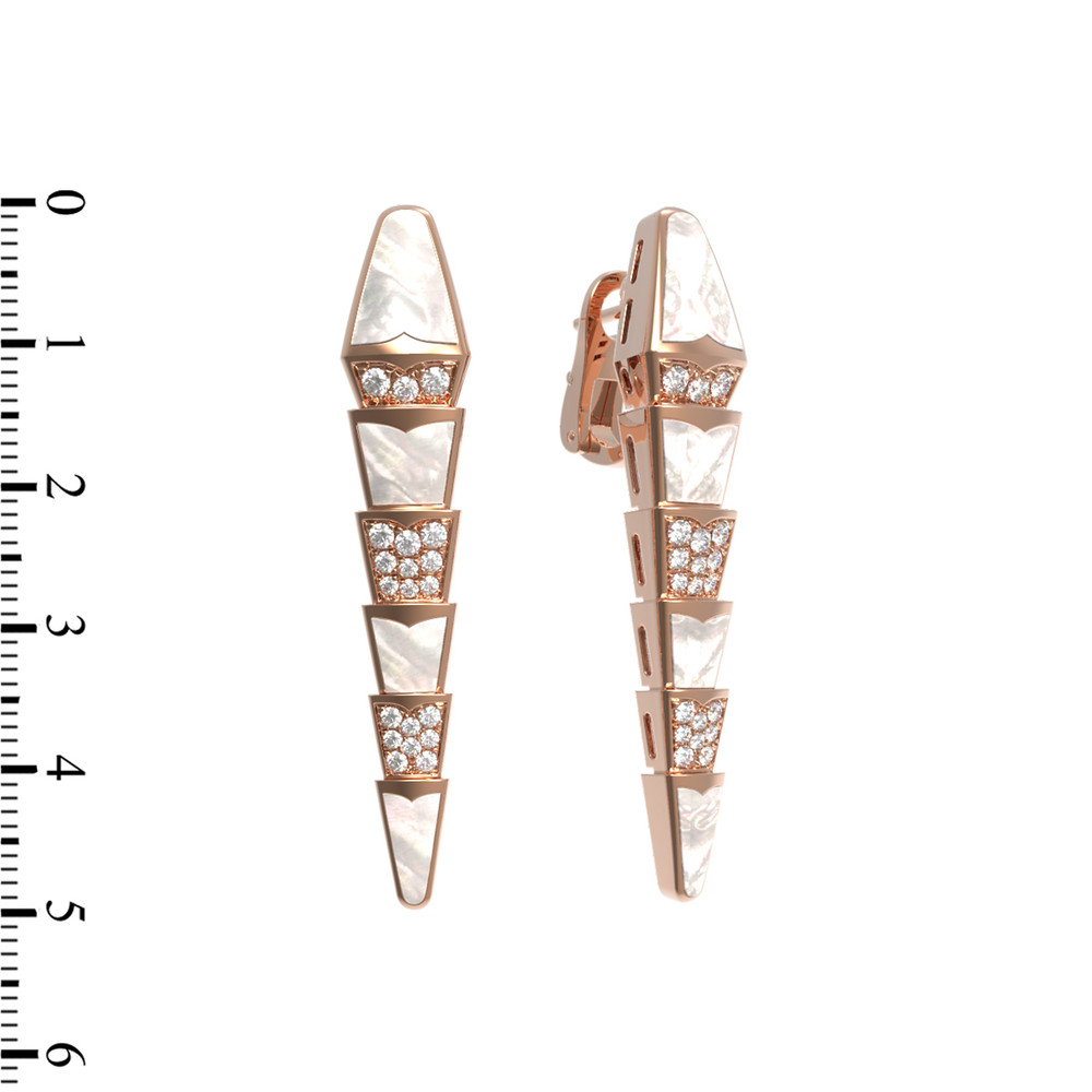 Серьги из золота c бриллиантами и перламутром