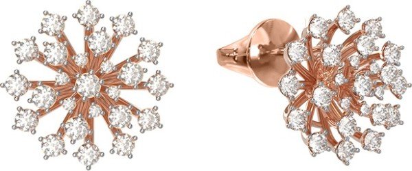 Серьги из золота 585 пробы c бриллиантами