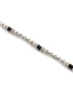 Браслет из белого золота 585 пробы c жемчугом и ониксом
