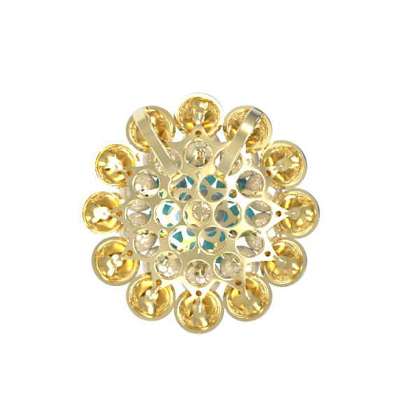 Подвеска из лимонного золота c бирюзой и перламутром