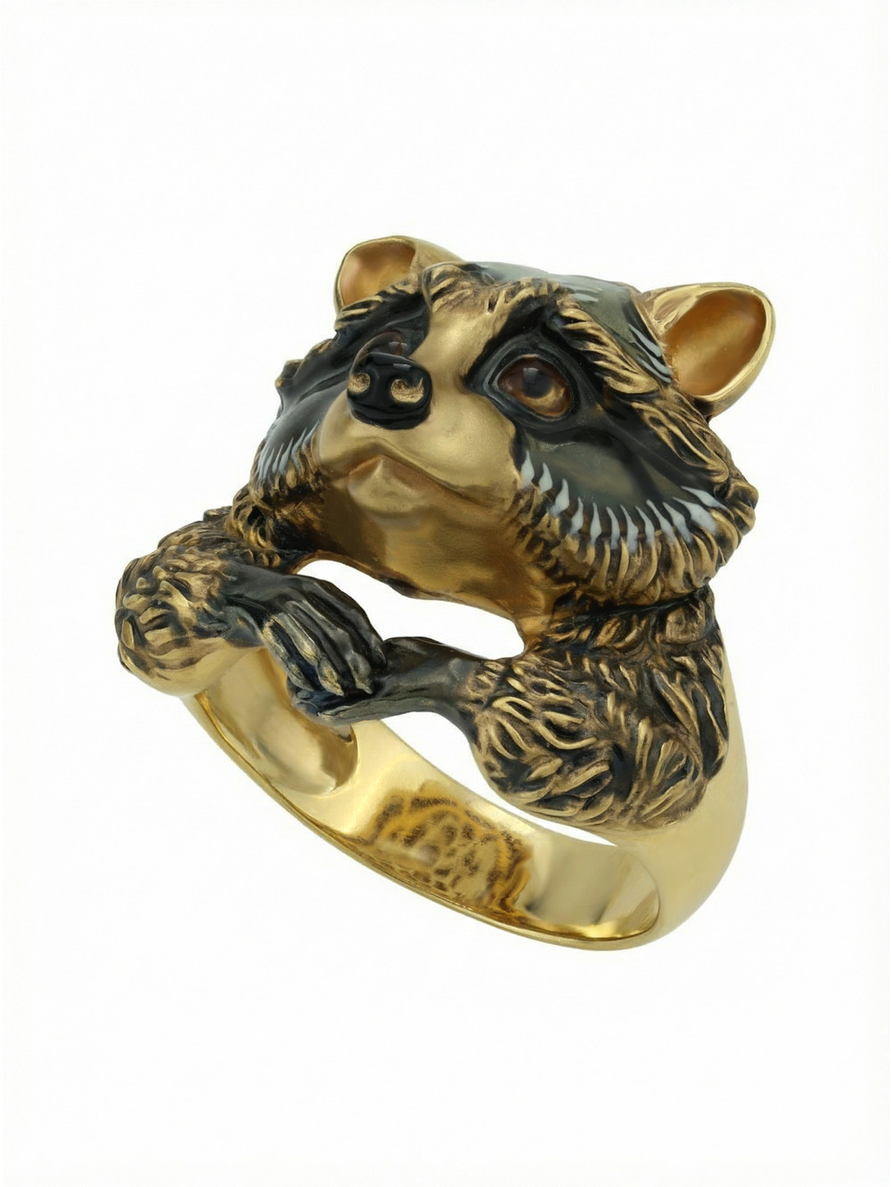 Кольцо из лимонного золота c эмаль