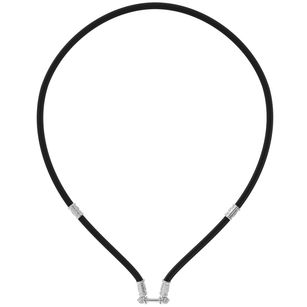 Шнурок шёлковый из белого золота c шёлковым шнурком