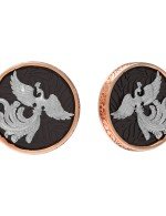 Серьги из золота 585 пробы c эбеновым деревом